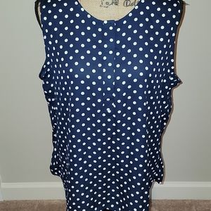 Violet & Claire navy Polka dot top